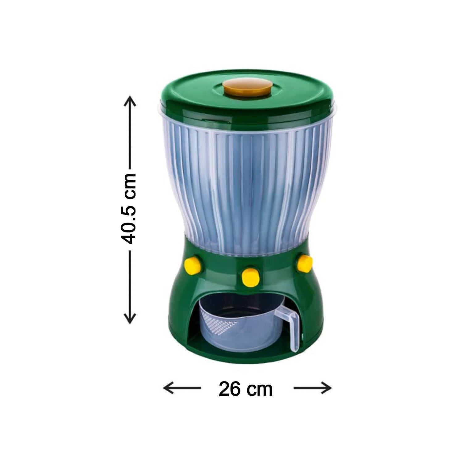 2895 Whole Grains Rice Bucket Rice Storage Tank, 360 Degree Rotary 4-Grid Rice Storage Dry Food Dispenser Food Storage Box, Green DeoDap 2895 Whole Grains Rice Bucket Rice Storage Tank, 360 Degree Rotary 4-Grid Rice Storage Dry Food Dispenser Food Storage Box, Green DeoDap